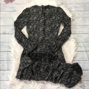 Reformation Floral Button Front Long Sleeve Dress